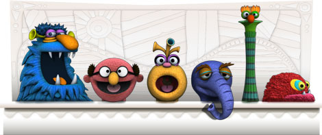 Google Logo: Jim Henson's 75th Birthday - American puppeteer, creator of The Muppets