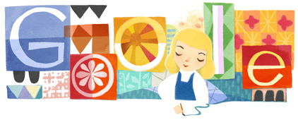 Google Logo: Mary Blair's 100th Birthday, american illustrator known for her works at Disney Studios.