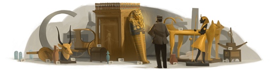 Logo Google : 138ème anniversaire de Howard Carter - archéologue et égyptologue britannique